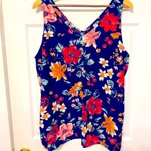 Old Navy Plus V-Neck Floral Tank size 2x EUC